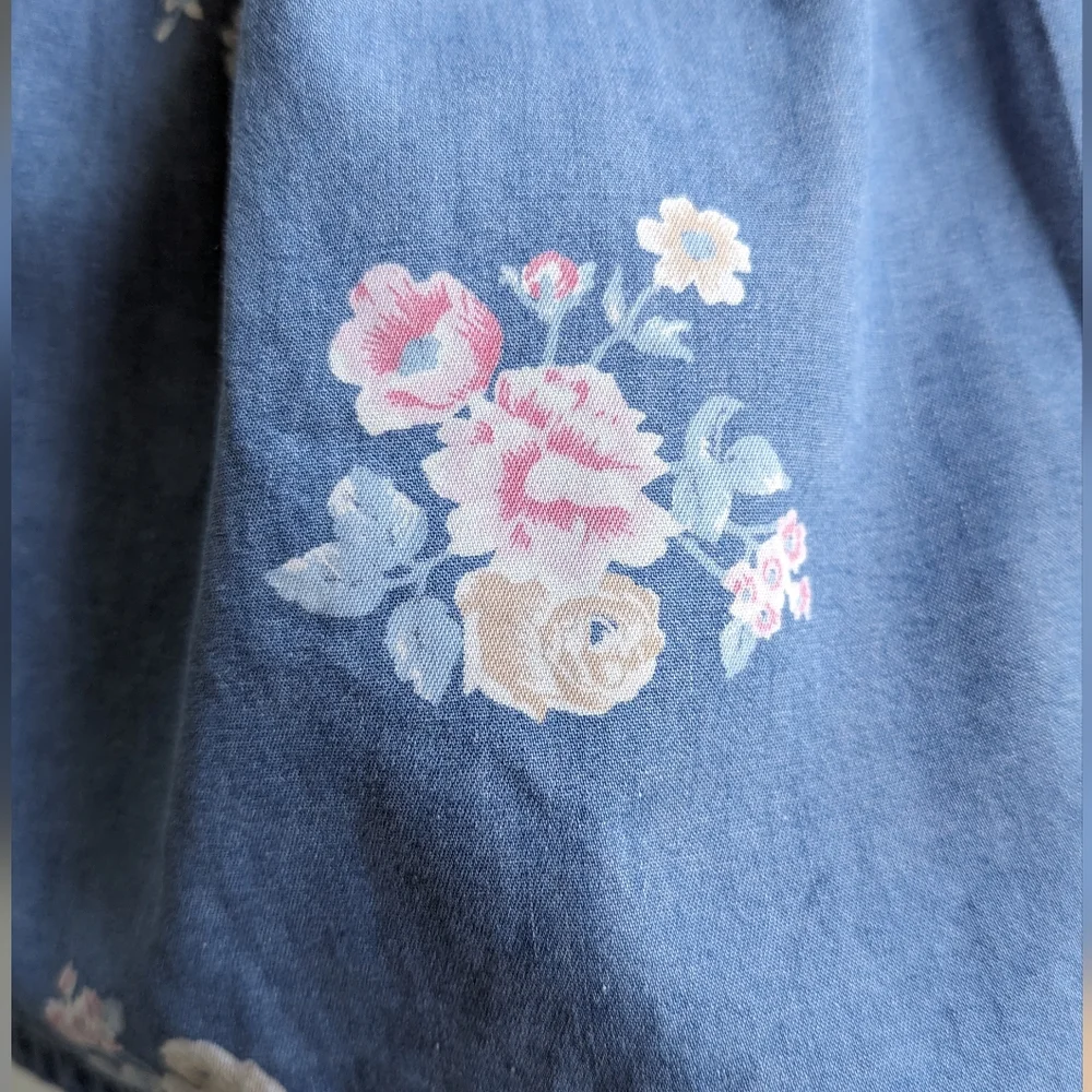 NWT OshKosh B'gosh Vestbak Overall Floral Denim Jumper Size 3T